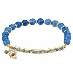Brilliance Crystal Evil Eye Charm Beaded Stretch Bracelet