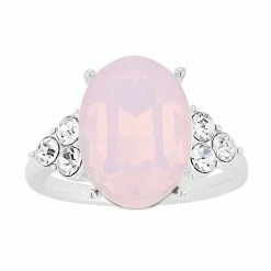 Brilliance Oval Pink Crystal Ring