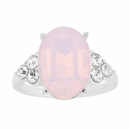 Brilliance Oval Pink Crystal Ring 3 Brilliance Oval Pink Crystal Ring