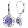 Brilliance Fine Rose Gold Tone Crystal Halo Earrings Silver Tone Violet -Brilliance Shop unnamed file 462