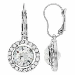 Brilliance Fine Rose Gold Tone Crystal Halo Earrings Silver Tone Violet -Brilliance Shop unnamed file 467