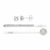 Brilliance Fine Silver Plated Crystal Stud Earring & Hair Clip Set