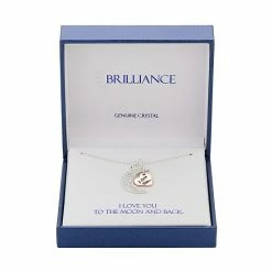 Brilliance Crystal Heart & Crescent Moon Necklace Silver Tone -Brilliance Shop unnamed file 492
