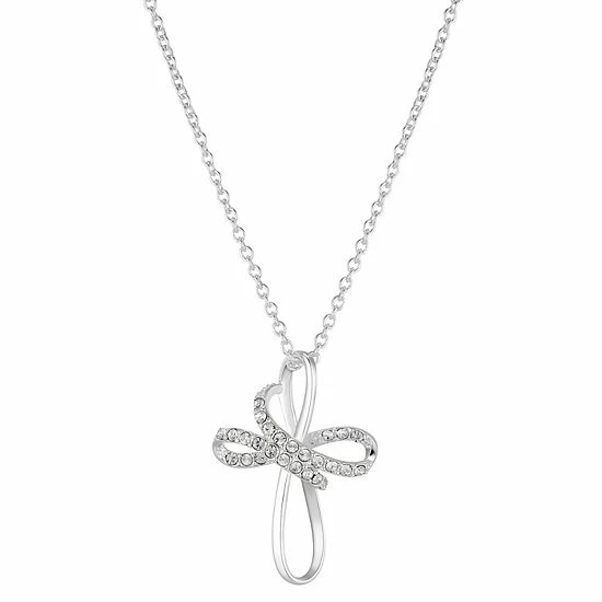 Brilliance Crystal Twist Cross Necklace 3 Brilliance Crystal Twist Cross Necklace