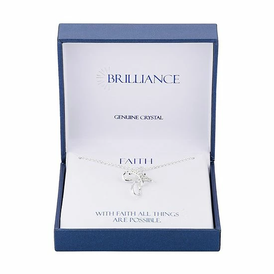 Brilliance Crystal Twist Cross Necklace 4 Brilliance Crystal Twist Cross Necklace - Image 2