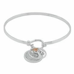 Brilliance Crystal "Watch Over Me" Two Tone Bangle Bracelet