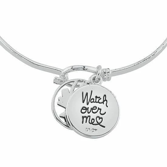 Brilliance Crystal "Watch Over Me" Two Tone Bangle Bracelet 4 Brilliance Crystal "Watch Over Me" Two Tone Bangle Bracelet - Image 2