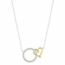 Brilliance Crystal Heart & Circle Pendant Necklace