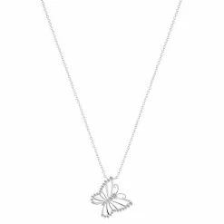 Brilliance Brass Open Butterfly Pendant Necklace