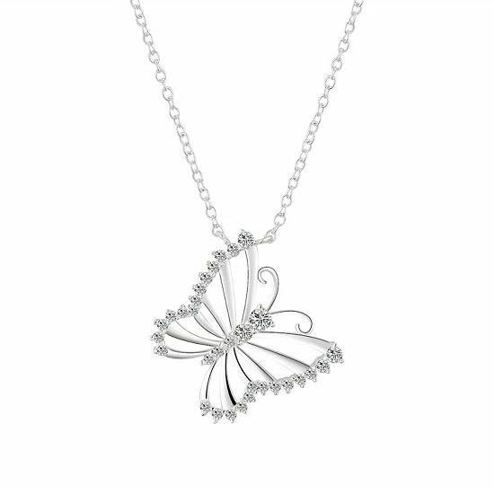 Brilliance Brass Open Butterfly Pendant Necklace 4 Brilliance Brass Open Butterfly Pendant Necklace - Image 2