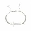 Brilliance Silver Tone Crystal Accent Sideways Cross Adjustable Bracelet -Brilliance Shop unnamed file 571