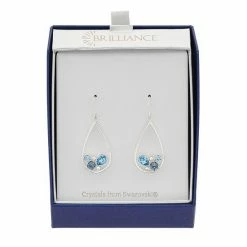Brilliance Multicolor Crystal Teardrop Earrings Silver Tone Blue Multi -Brilliance Shop unnamed file 593