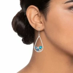 Brilliance Multicolor Crystal Teardrop Earrings Silver Tone Blue Multi -Brilliance Shop unnamed file 595