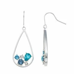 Brilliance Multicolor Crystal Teardrop Earrings Silver Tone Blue Multi -Brilliance Shop unnamed file 596