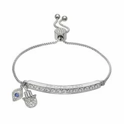Brilliance Silver Plated "Protected" Charm Bracelet Silver Tone Clear -Brilliance Shop unnamed file 603