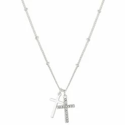 Brilliance Preciosa Crystal Double Cross Beaded Necklace