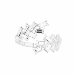 Brilliance Crystal Baguette Vine Bypass Ring
