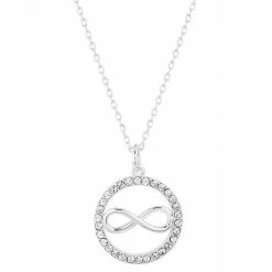 Brilliance Infinity Necklace Silver Tone