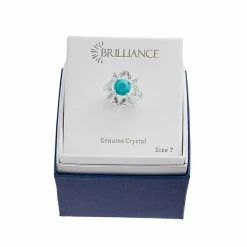 Brilliance Silver Tone Simulated Turquoise & Crystal Halo Ring 7 Brilliance Silver Tone Simulated Turquoise & Crystal Halo Ring -Brilliance Shop unnamed file 692