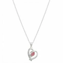 Brilliance Clear & Pink Preciosa Crystal Heart Necklace