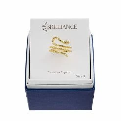 Brilliance Gold Tone Simulated White Opal Crystal Snake Wrap Ring -Brilliance Shop unnamed file 717