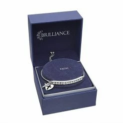 Brilliance Crystal Cross & Heart Charm Adjustable Bar Bracelet Silver Tone Clear -Brilliance Shop unnamed file 72