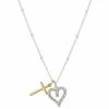 Brilliance Gold Two Tone Cross & Preciosa Crystal Heart Necklace -Brilliance Shop unnamed file 734