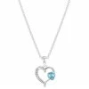 Brilliance Clear & Blue Preciosa Crystal Double Heart Necklace