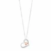 Brilliance Two Tone Crystal Double Heart Pendant Necklace