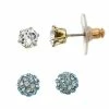 Brilliance Clear Crystal & Fireball Stud Duo Earring Set Silver Tone Blue -Brilliance Shop unnamed file 757