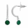Brilliance Silver Tone Green Crystal Oval Drop Hoop Earrings -Brilliance Shop unnamed file 764