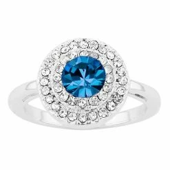 Brilliance Crystal Double Halo Ring Gold Tone Clear -Brilliance Shop unnamed file 770