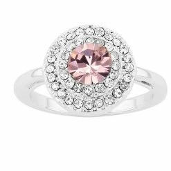 Brilliance Crystal Double Halo Ring Gold Tone Clear -Brilliance Shop unnamed file 772
