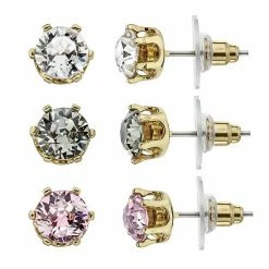 Brilliance Gold Tone Crystal Accent Earring Set