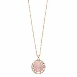 Brilliance Crystal Oval Halo Pendant Necklace Gold Tone Champagne -Brilliance Shop unnamed file 805