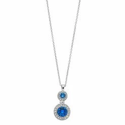 Brilliance Crystal Double Oval Halo Pendant Necklace Silver Tone Clear -Brilliance Shop unnamed file 812