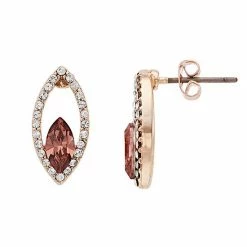 Brilliance Crystal Marquise Stud Earrings Silver Tone Violet -Brilliance Shop unnamed file 819