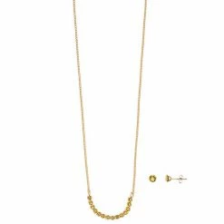 Brilliance Crystal Necklace & Stud Earring Set Yellow
