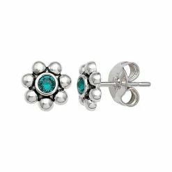 Brilliance Fine Silver-Plated Crystal Flower Birthstone Stud Earrings Silver Tone November -Brilliance Shop unnamed file 842