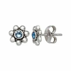 Brilliance Fine Silver-Plated Crystal Flower Birthstone Stud Earrings Silver Tone November -Brilliance Shop unnamed file 844