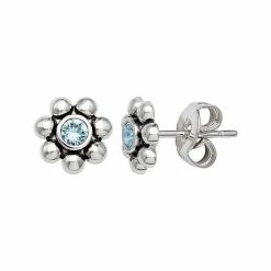 Brilliance Fine Silver-Plated Crystal Flower Birthstone Stud Earrings Silver Tone November -Brilliance Shop unnamed file 847