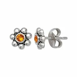 Brilliance Fine Silver-Plated Crystal Flower Birthstone Stud Earrings Silver Tone November -Brilliance Shop unnamed file 851