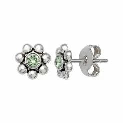 Brilliance Fine Silver-Plated Crystal Flower Birthstone Stud Earrings Silver Tone November -Brilliance Shop unnamed file 852