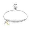 Brilliance Two Tone Fine Silver Plated Crystal "FOREVER BLESSED" Bar Bracelet -Brilliance Shop unnamed file 853