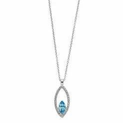 Brilliance Crystal Marquise Pendant Necklace Silver Tone Clear -Brilliance Shop unnamed file 864
