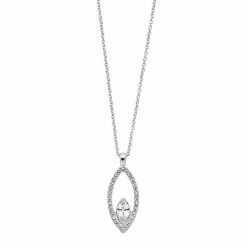 Brilliance Crystal Marquise Pendant Necklace Silver Tone Clear -Brilliance Shop unnamed file 866