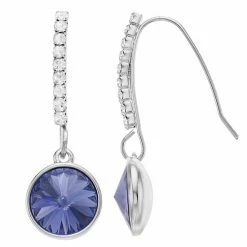 Womens Brilliance Fine Rose Gold Plate Crystal Half Hoop Drop Earring Silver Tone Violet -Brilliance Shop unnamed file 869