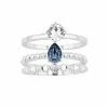 Brilliance Silver Tone Blue Pear & Clear Crystal Ring Set -Brilliance Shop unnamed file 872