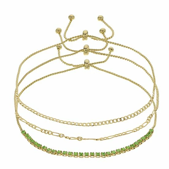 Brilliance Crystal Bracelet Trio Set Silver Tone Pink 3 Brilliance Crystal Bracelet Trio Set Silver Tone Pink