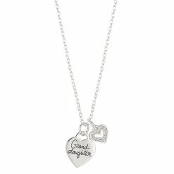 Brilliance Crystal "Granddaughter" Double Heart Necklace